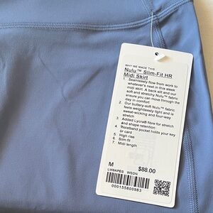 lululemon athletica Nulu Slim-Fit HR Midi Skirt in Light Blue